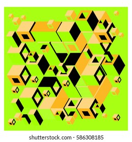 Vector colorful isometric cubes pattern. abstract wallpaper background. Illustration for fabric print.