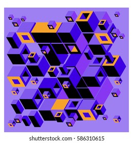 Vector colorful isometric cubes pattern. abstract wallpaper background. Illustration for fabric print.