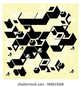 Vector colorful isometric cubes pattern. abstract wallpaper background. Illustration for fabric print.