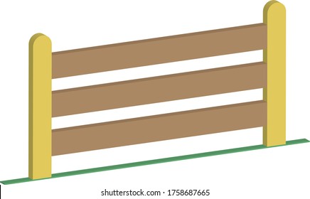 Vector colorful isometric icon of hurdle for dog agility training or equitation isolated on white background
