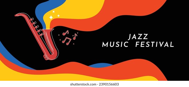 Vector colorful jazz music festival background design template