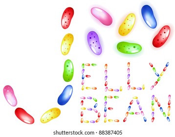 Vector colorful jelly beans on a white background