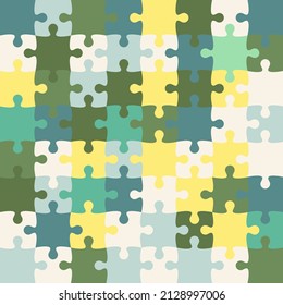 Vektorbunter Puzzlehintergrund. 64 Stücke und jedes Stück ist eine Form. Puzzle in Pastellfarben. 