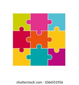 Vector colorful jigsaw puzzle pieces. Jigsaw puzzle parts