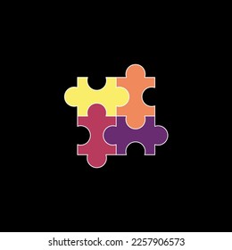 Vector colorful jigsaw puzzle pieces. jigsaw puzzle parts and pieces.