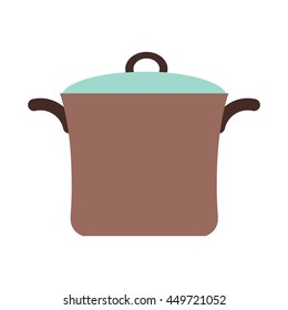 Vector colorful kitchen range with utensil. Kitchen interior house work cooking design elements: pan, oven, kettle. Cooking food flat concept. Flat style kitchen range cooking food illustration. 