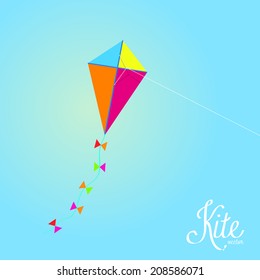 Vector Colorful Kite Isolated On Background