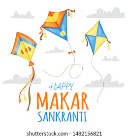 Vector colorful kites for Happy Makar Sankranti festival celebration