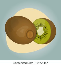 Vector colorful kiwi icon
