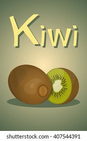 Vector colorful kiwi icon