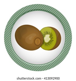 Vector colorful kiwi icon