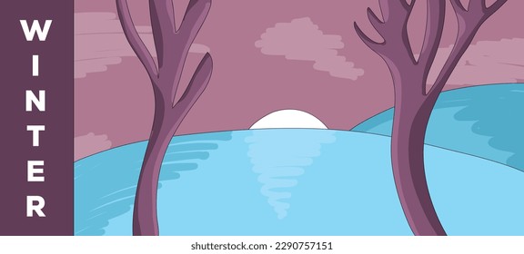 Vektorbunter Hintergrund, Illustration: erstaunlicher Wintersonnengang