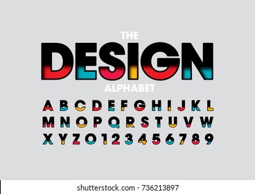 Vector de letras coloreadas y alfabeto