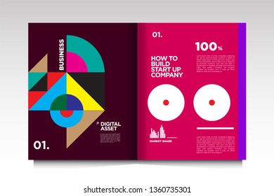 vector colorful layout design template for digital startup and business
