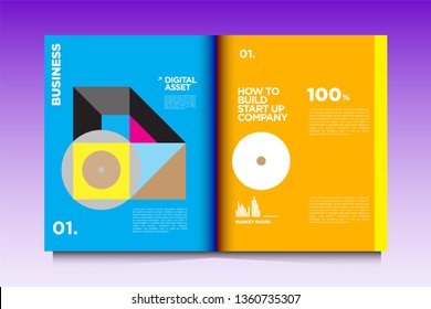 vector colorful layout design template for digital startup and business
