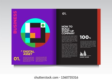 vector colorful layout design template for digital startup and business
