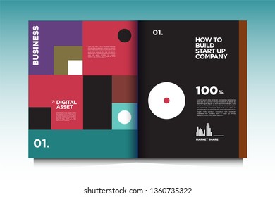 vector colorful layout design template for digital startup and business
