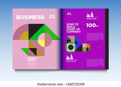 vector colorful layout design template for digital startup and business
