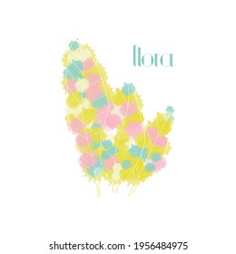 Vector colorful leaf. Postcard of nature