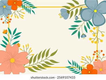 Vector colorful leaves background. Leaf frame. vector background