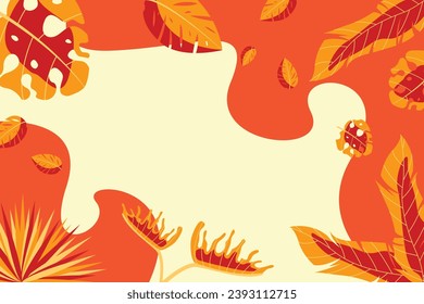 vector colorful leaves background with random layout