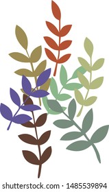 vector  Colorful leaves From the color pattern of the water color 