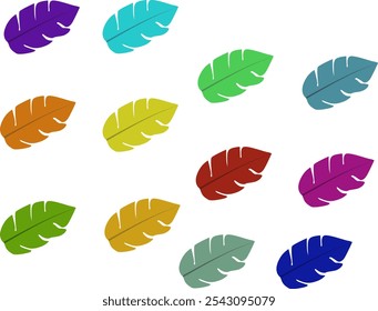 folhas coloridas de vetor para elemento