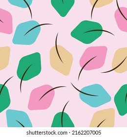 vector colorful leaves seamless pattern.