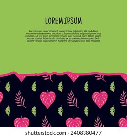 Vector colorful leaves with a seamless pattern background. Vector illustration background.