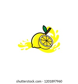 Vector colorful lemon lime logo design template. Concept design element and icon in linear style. lemon lime isolated cartoon illustration.