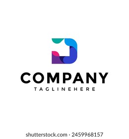 Vector colorful letter D logo template, creative initial D business logo vector design