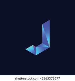 Plantilla de logotipo j de letra coloreada del vector