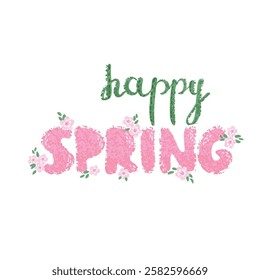 Vector Colorful Lettering Isolated on White Background - Happy Spring