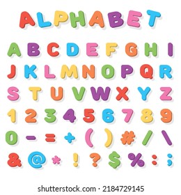 Vector colorful letters of the alphabet, for school, learning for children, in a bright style with a shadow.