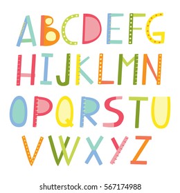 Vector colorful letters. cute ABC. children's alphabet