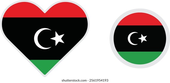 vector colorful libya flag drawing	