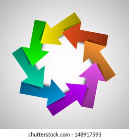 Vector colorful life cycle diagram / schema with eight arrows
