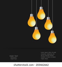Vector Colorful Light Bulbs set