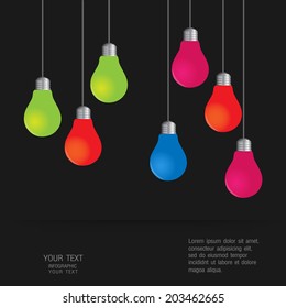 Vector Colorful Light Bulbs set