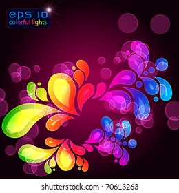 Vector colorful lights party background