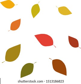 Vector colorful linden leaves set. Autumn fall.
