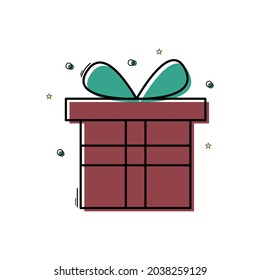 Icono de regalo lineal colorido vector para año nuevo y cumpleaños. Ilustración de 10 pasos de caja de regalo. Logo de moda abstracto presente para felicitación. 