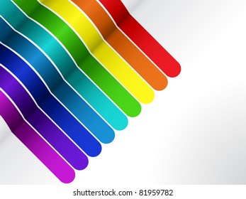 Vector - Colorful Lines Background on White