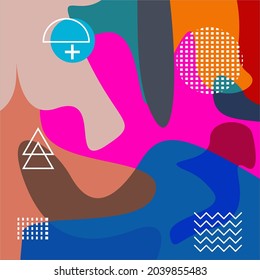 Vector colorful liquid abstract background pattern. dynamic textured geometric element design. can be used on posters, banners, web and more