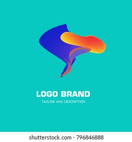 Vector colorful liquid abstract logo design