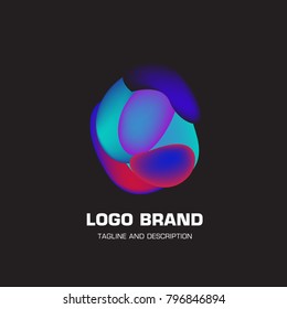Vector colorful liquid abstract logo design