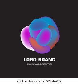Vector colorful liquid abstract logo design
