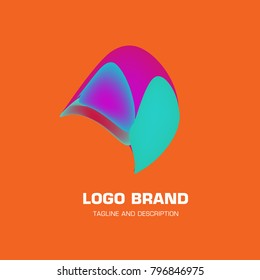 Vector colorful liquid abstract logo design