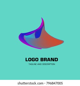 Vector colorful liquid abstract logo design