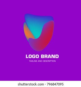 Vector colorful liquid abstract logo design